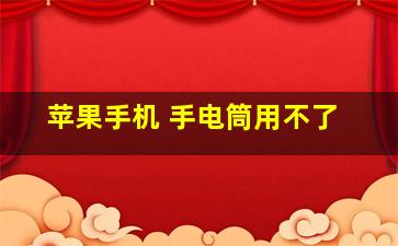 苹果手机 手电筒用不了